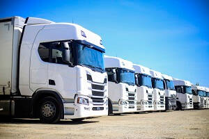 An image of a row of Trucks