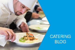 Catering blog image of chef arranging a plate of food