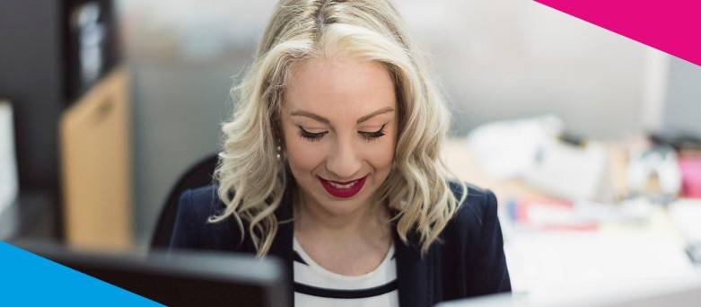 Data Entry worker working in an office environment